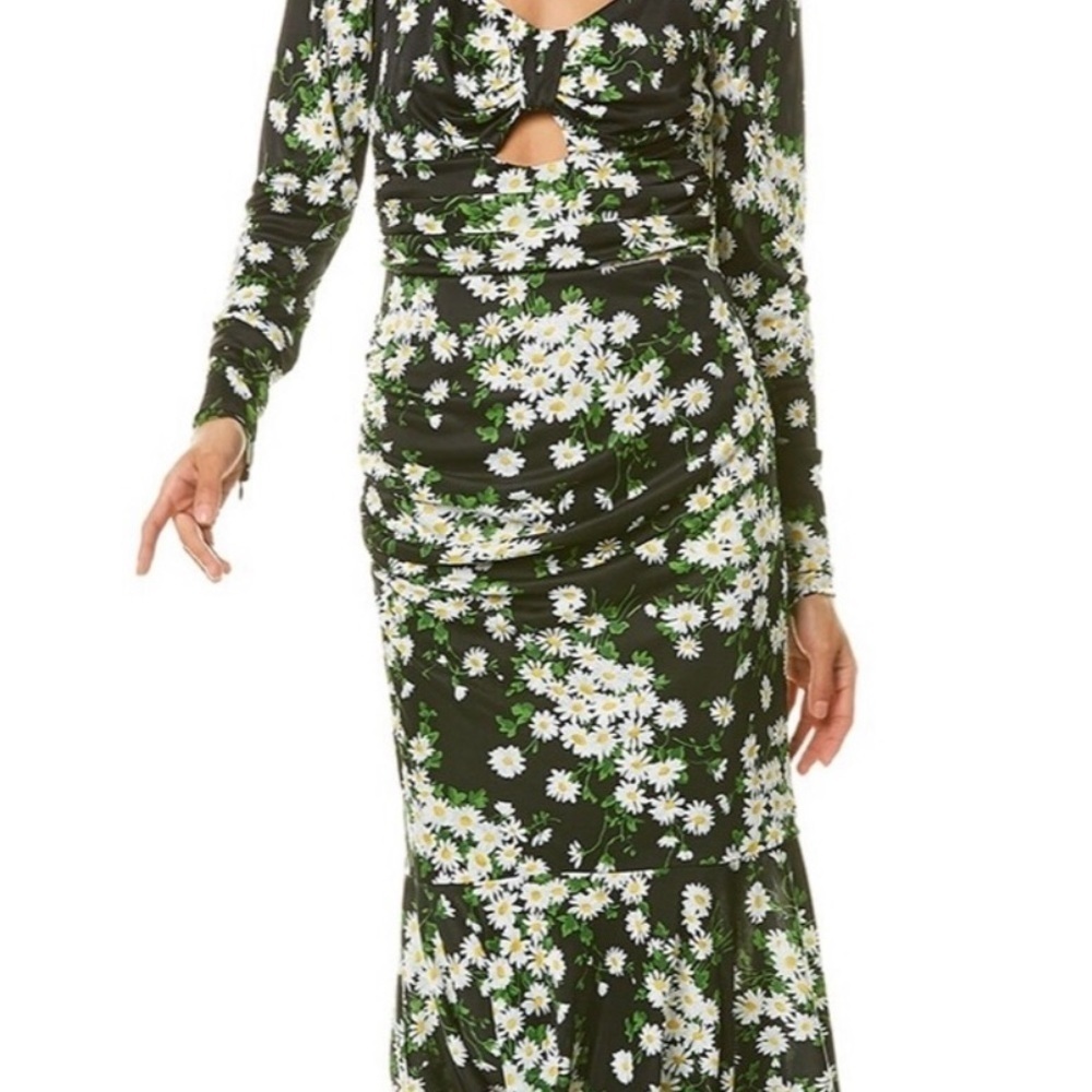 MICHAEL KORS COLLECTION NWT Daisy Ruched Satin Jersey Dress Runway Size 0 - Picture 16 of 17